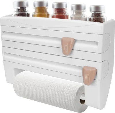 Productafbeelding van Omgoods- Keukenrolhouder wandmontage 28 cm - Foliehouder - Keukenrolhouder voor papieren handdoeken - Aluminiumfolie houder - Elegant design - Praktisch keukenaccessoire - Foliesteun