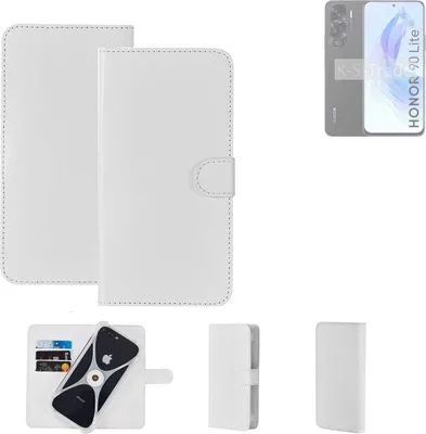 Produktbild von K-S-Trade Handy Hülle Schutz Hülle kompatibel mit Honor 90 Lite Cover Case Bookstyle Bumper weiß 1x