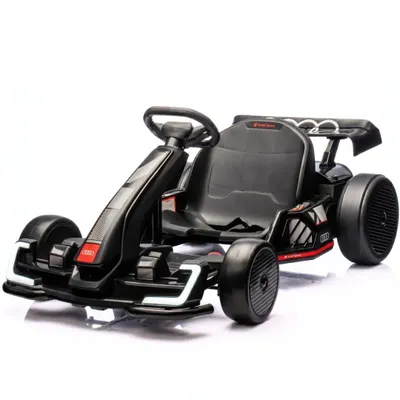 Produktbild von Audi Kinder Elektro GoKart 24V (6–12 Jahre) – Offiziell lizenziert, mit Driftfunktion, Bluetooth, EVA-Reifen & verstellbarem Sitz – Elektro Go-Kart – Schwarz
