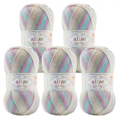 500g Baby-Wolle Strickgarn ALIZE Baby Best Batik 7936 mehrfarbig
