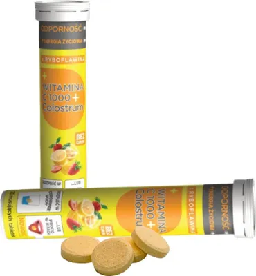 Produktbild von Colostrum Polska Vitamin C 1000 Duo mit Colostrum Brausetabletten 20 Tabletten