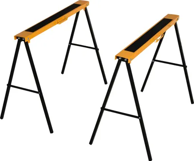 Obrázok produktu pre HOMCOM Pracovný kozlík, kôň na pílu, stojan na kozlík, skladací, protišmykový, oceľový, oranžový, čierny, 99,5 x 50 x 78 cm, nosnosť 125 kg