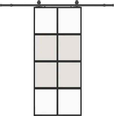 Zdjęcie produktu dla vidaXL Drzwi przesuwne z okuciem czarne 90x205 cm szkło hartowane