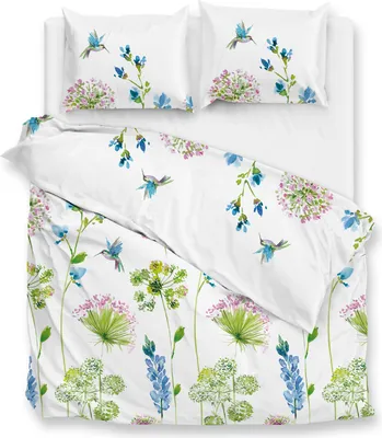 Produktbild von ZO!Home Kolie Dbo 240 White Bettwäsche 1 x Bettbezug 240x220 + 2 x Kopfkissenbezug 80x80 White Geblumt weiß