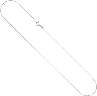 Produktbild von 0,9mm Kette Rundankerkette, 585 Gold Weißgold Halsschmuck Weißgoldkette, 40cm