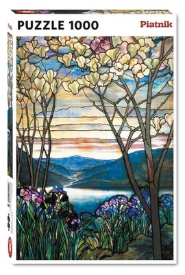 Produktbild von Tiffany Magnolien und Iris Puzzle, 1000 Teile, Kunstmotiv