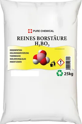 Produktbild von PURE_CHEMICAL Borsäure 99,9% Pulver 25 kg für Füße