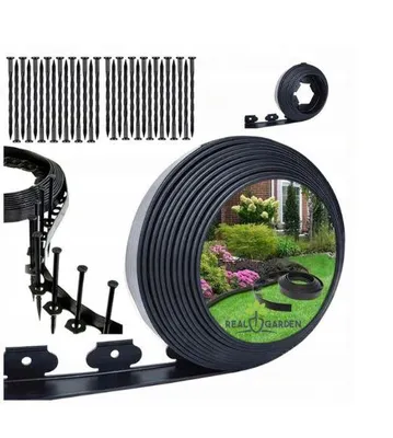Immagine prodotto di Set bordure per giardino e prato 60 x 50 x 20 m, 60 picchetti, nero