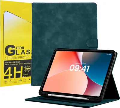 Produktbild von LBH Tablet Schutzhülle + 2x 4H Displayfolie für Apple iPad Pro 8. Gen (M5) 2025 11 Zoll Cover Case Schutz Tablet Farbe: Petrol