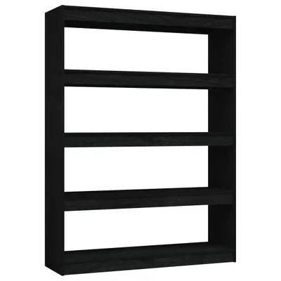 Obrázek produktu pro vidaXL Police na knihy / rozdělovač místností černá 100x30x135,5cm masivní borovicové dřevo