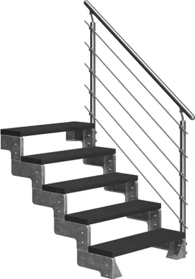 Produktbild von Dolle Außentreppe Gardentop 90-110cm Geschosshöhe mit Trimax anthrazit 80cm breit mit Prova-Geländer