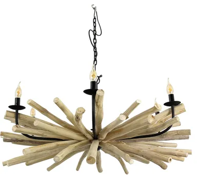 Immagine prodotto di Lampada a sospensione di design in metallo driftwood unico fatto a mano luce a sospensione driftwood tavolo da pranzo soggiorno