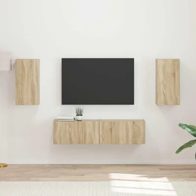 Image de Maison Exclusive - Ensemble meuble TV 4 pièces en bois composite chêne Sonoma