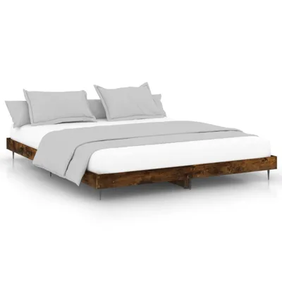 Obrázek produktu pro vidaXL Rám postele bez matrace kouřový dub 150x200 cm materiál na bázi dřeva