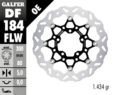 Produktbild von Bremsscheibe Set Galfer 2x DF184FLW WAVE® schwimmend vorne 300x5mm für Kawasaki KLE Versys ER-6 N F 650 ccm Bj. 2005 - 2023