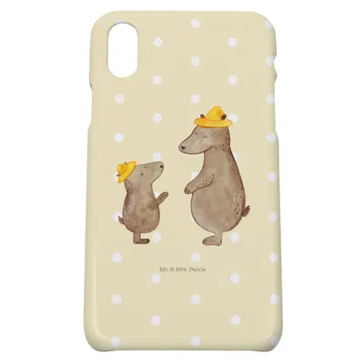 Produktbild von Mr. & Mrs. Panda Iphone 10 Handyhülle Bären mit Hut - Gelb Pastell - Geschenk, Cover, Familie, Handy, Vatertag, Muttertag, X, Case, Papa