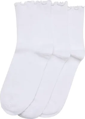 Obrázok produktu pre Ponožky Urban Classics Ruffle Socks, balenie po 3 pároch, biela+biela+biela – veľkosť 39–42