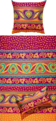 Produktbild von REDBEST Bettwäsche orange-beere 1x 155x220 cm + 1x 80x80 cm