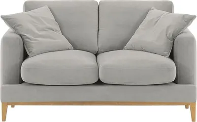 Produktbild von SLF24 - Zweisitzer-Sofa Covex Wood - hellgrau - Velluto 15