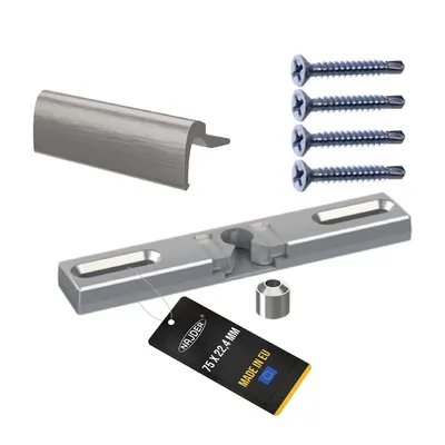 Produktbild von NAJDER Fenster-Balkongriff mit beweglichem Riegel, Korrosionsbeständig, Eloxiert, mit Aluminium, mit Befestigungsschrauben, Set, , (Farbe: INOX)