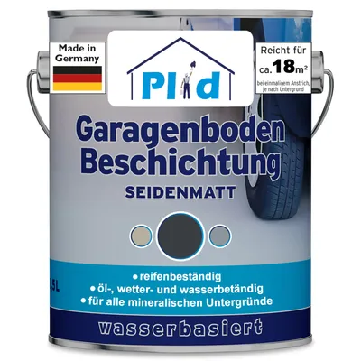 Produktbild von Plid Garagenbodenbeschichtung 2,5L Anthrazit, für 18m² / Bodenbeschichtung Betonfarbe
