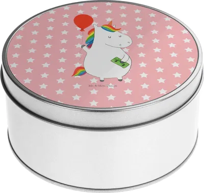 Produktbild von Mr. & Mrs. Panda Kaffeedose Einhorn Luftballon - Rot Pastell - Geschenk, Einhörner, keksdosen, Freundin, zuckerdose, Vorratsbehälter, Vorratsdosen, Geld, Vorratsdose