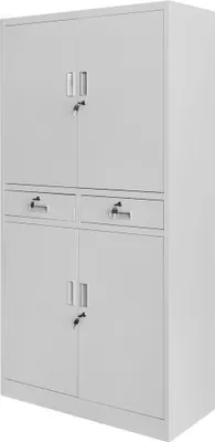 Zdjęcie produktu dla Szafa biurowa metalowa na akta i dokumenty Mega-M WENUS W-02 z szufladami szara 90x40x185 cm skręcana