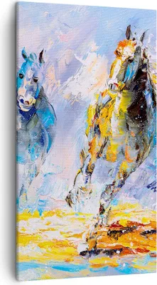 Produktbild von Bild auf Leinwand - Leinwandbild - Pferd Natur Tier - 45x80cm - Wand Bild - Wanddeko - Wandbilder - Leinwanddruck - Bilder - Kunstdruck - Wanddekoration - Leinwand bilder - Wandkunst - PA45x80-3434