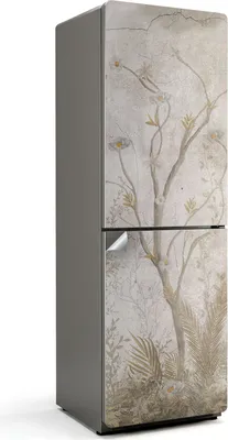 Obrázek produktu pro Vzor s větvičkami a květinami - Samolepka na lednici - Samolepka na lednici - Samolepicí fólie na lednici - Kuchyňské dekorace - 60x180 cm