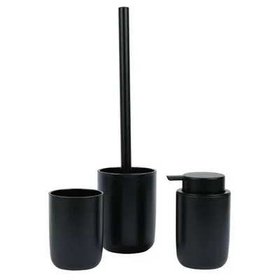 Produktbild von Badset, 3-tlg., schwarz matt