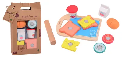 Produktbild von Jouéco Frühstücksset Holzspielzeug 13-teilig für Kinder ab 3 Jahren
