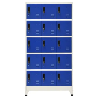 Immagine prodotto di vidaXL Armadietto grigio e blu 90x40x180 cm in acciaio