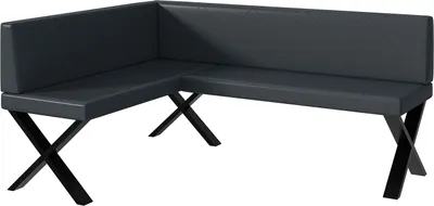 Produktbild von MEBLINI Eckbank für Esszimmer - Küchenbank - Essecke - Sitzecke Küche - ERIC - X-Beine 128x168x87cm Links - Dunkelgrau Kunstleder