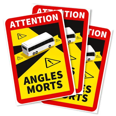 Immagine prodotto di Adesivo murale angoli morti per autobus, obbligatorio in Francia, 17 x 25 cm, 3 pezzi