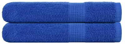Image de vidaXL Serviettes de sauna FROGN, lot de 2, bleu, 80 x 200 cm, 360 g/m²