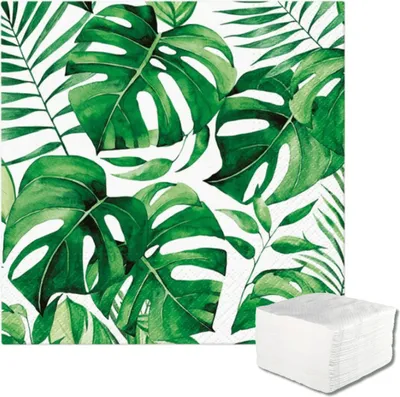 Zdjęcie produktu dla Paw Serwetki Papierowe Z Motywem Roślinnym Monstera 33x33cm 20szt
