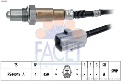 Produktbild von FACET Lambdasonde für MITSUBISHI ASX (GAW) Beheizt Planarsonde 450mm 10.8356