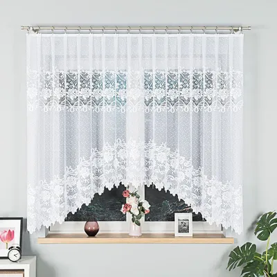 Produktbild von DEMETRIA - Fertiggardine aus Jacquard mit Schnitt unten - 300 x 160 cm - weiß