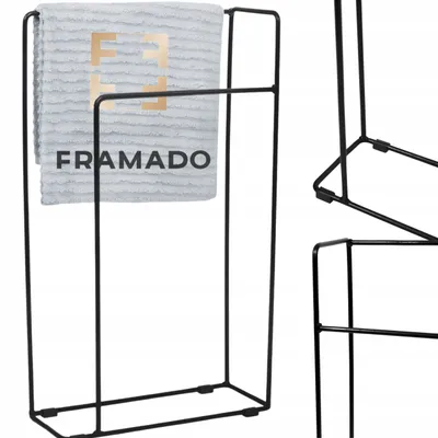 Produktbild von Framado Ständer Handtuchhalter Metall Schwarz 2 Arme