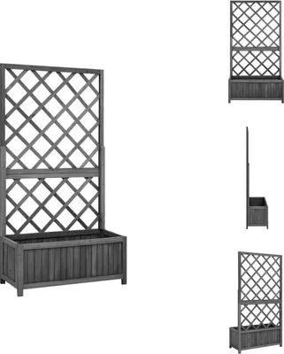 Obrázek produktu pro vidaXL Zahradní mříž s květinovým truhlíkem černá 70x30x135 cm jedlové dřevo - Květináče a květináče