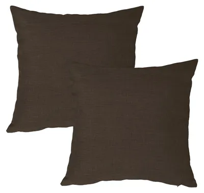 Produktbild von Kissenbezug 2er Set braun 40x40 cm Struktur Leinenoptik Kissenhülle Deko Kissen