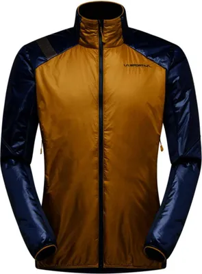 Jacke von La Sportiva in braun und dunkelblau mit Stehkragen und Reißverschluss vorne