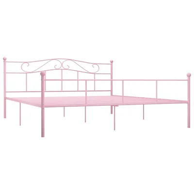 Produktbild von vidaXL Bettgestell Rosa Metall 180x200 cm
