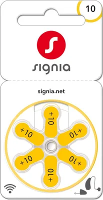 Produktbild von Signia Gr. 10 Hörgerätebatterien 6er Blister PR70 Gelb 24...