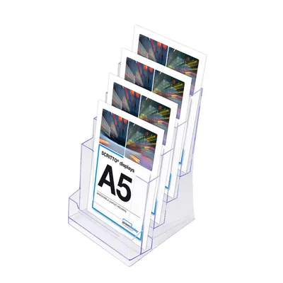Produktbild von Showdown Displays SL Tischprospekthalter A5 4-Fach transparent