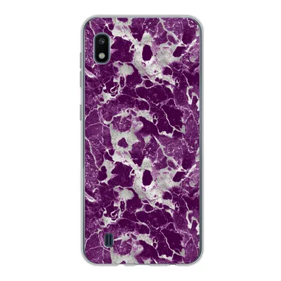 Produktbild von MuchoWow® Handyhülle Schutzhülle Hülle für Samsung Galaxy A10 Marmor - Glitter - Lila - Muster Silikon Softcase Handy Hülle - Schutzhülle