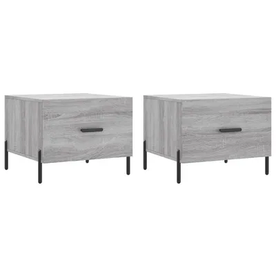 Produktbild von vidaXL Couchtische 2 Stk. Grau Sonoma 50x50x40 cm Holzwerkstoff