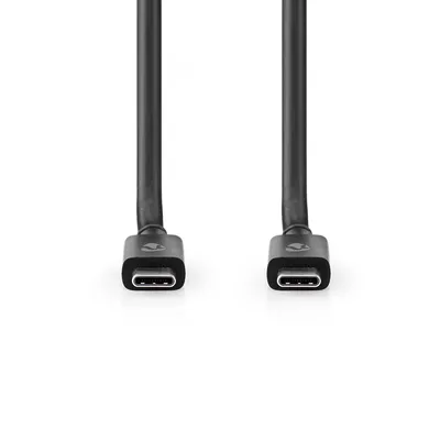 Produktbild von Nedis USB-Kabel - USB 4.0 Gen 3x2 - USB-C Stecker - USB-C Stecker - 240 W - 8K@60Hz - 40 Gbps - Vernickelt - 1.00 m - Rund - PVC - Schwarz - Box
