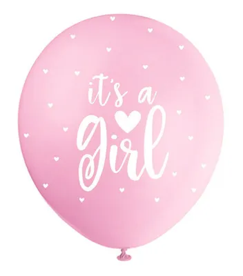 Obrázek produktu pro BALÓNKY latexové - It's a Girl - HOLKA - růžovo-bílé 5 ks - 30 cm