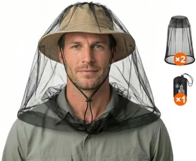 Produktbild von Kopf-Moskitonetz, Insektenschutz für Gesicht, mit Aufbewahrungstasche, für Outdoor-Aktivitäten